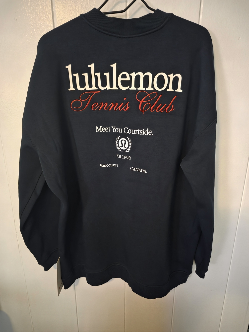 lululemon athletica Navy Sweatshirt with White & Red Logo